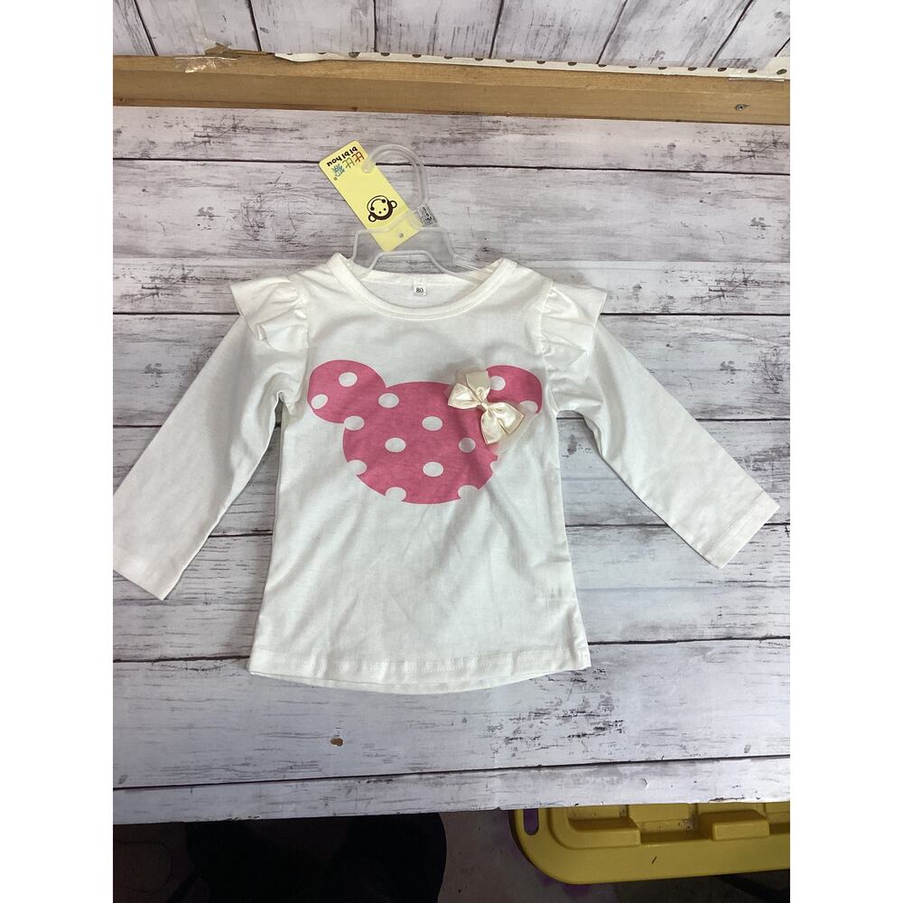 Bibi Lou Baby Girl Clothes Infant Long Sleeved White Tops Size 3-6Months